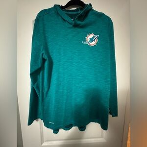 Nike Dry Fit NFL Dolphins Teal Hoodie - lightweight